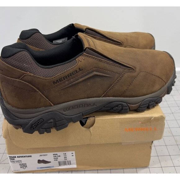 Merrell Moab Adventure Moc Men's Brown Slip On Sz. 14 Dark Earth NEW~~ - Picture 3 of 9